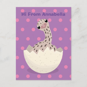 Cute hatching baby ostrich cartoon illustration briefkaart