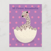 Cute hatching baby ostrich cartoon illustration briefkaart (Voorkant)