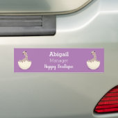 Cute hatching baby ostrich cartoon illustration bumpersticker (Op auto)
