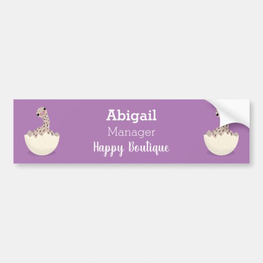 Cute hatching baby ostrich cartoon illustration bumpersticker (Voorkant)