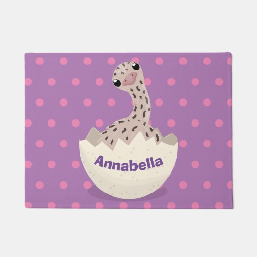 Cute hatching baby ostrich cartoon illustration deurmat (Voorkant)