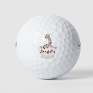 Cute hatching baby ostrich cartoon illustration golfballen