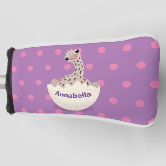 Cute hatching baby ostrich cartoon illustration golfheadcover (Voorkant)