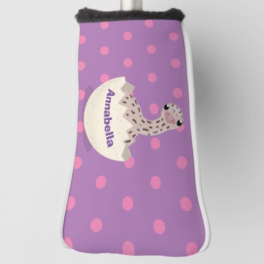 Cute hatching baby ostrich cartoon illustration golfheadcover (Draai 90)
