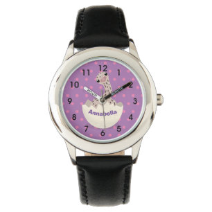 Cute hatching baby ostrich cartoon illustration horloge