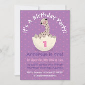 Cute hatching baby ostrich cartoon illustration kaart (Voorkant)