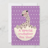 Cute hatching baby ostrich cartoon illustration kaart (Achterkant)