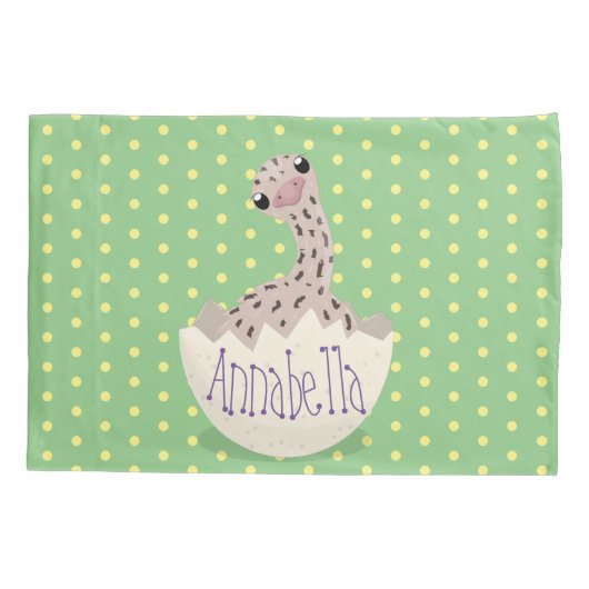 Cute hatching baby ostrich cartoon illustration kussensloop (Achterkant)
