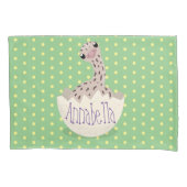 Cute hatching baby ostrich cartoon illustration kussensloop (Voorkant)