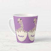 Cute hatching baby ostrich cartoon illustration latte mok (Linkerhoek)