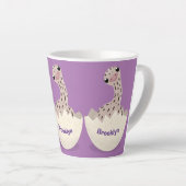 Cute hatching baby ostrich cartoon illustration latte mok (Rechterhoek)
