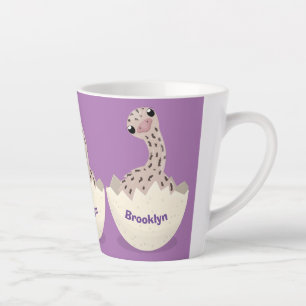 Cute hatching baby ostrich cartoon illustration latte mok