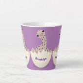 Cute hatching baby ostrich cartoon illustration latte mok (Voorkant)