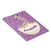 Cute hatching baby ostrich cartoon illustration notitieboek (Rechterzijde)