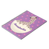 Cute hatching baby ostrich cartoon illustration notitieboek (Linkerzijde)