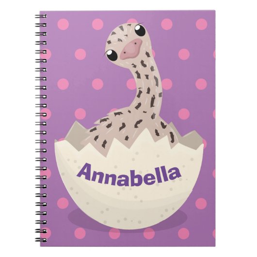Cute hatching baby ostrich cartoon illustration notitieboek (Voorkant)