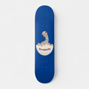 Cute hatching baby ostrich cartoon illustration persoonlijk skateboard