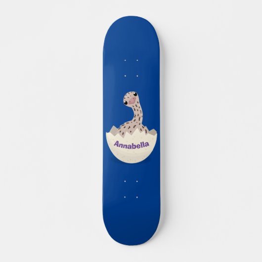 Cute hatching baby ostrich cartoon illustration persoonlijk skateboard (Voorkant)