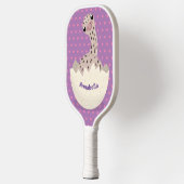 Cute hatching baby ostrich cartoon illustration pickleball paddle (Links)