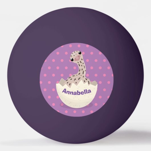 Cute hatching baby ostrich cartoon illustration pingpongbal (Voorkant)