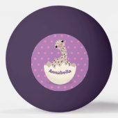 Cute hatching baby ostrich cartoon illustration pingpongbal (Achterkant)