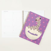 Cute hatching baby ostrich cartoon illustration planner (Display)