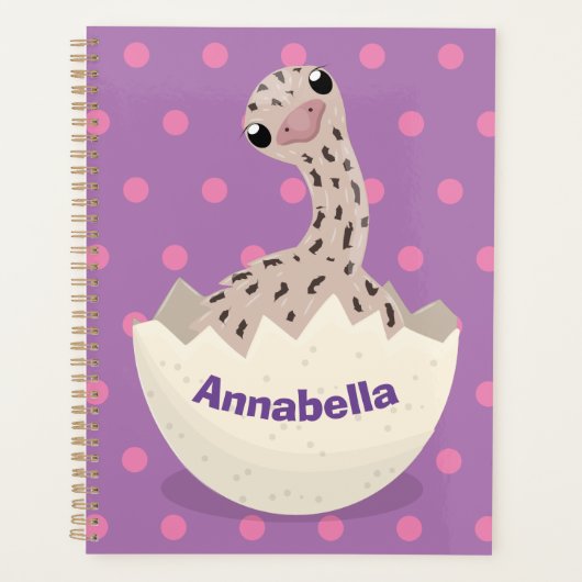 Cute hatching baby ostrich cartoon illustration planner (Voorkant)