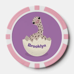 Cute hatching baby ostrich cartoon illustration poker chips