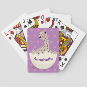 Cute hatching baby ostrich cartoon illustration pokerkaarten