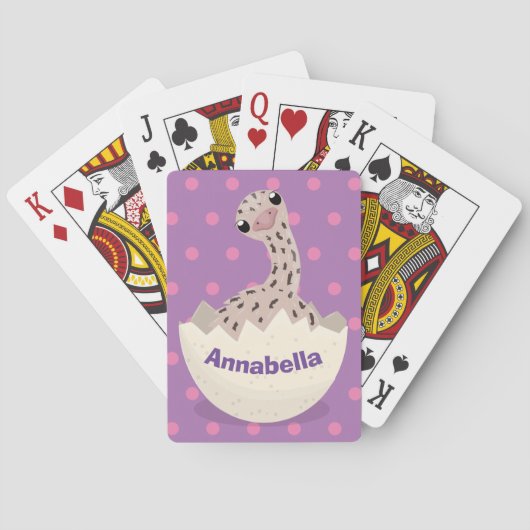 Cute hatching baby ostrich cartoon illustration pokerkaarten (Achterkant)