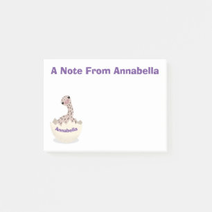 Cute hatching baby ostrich cartoon illustration post-it® notes