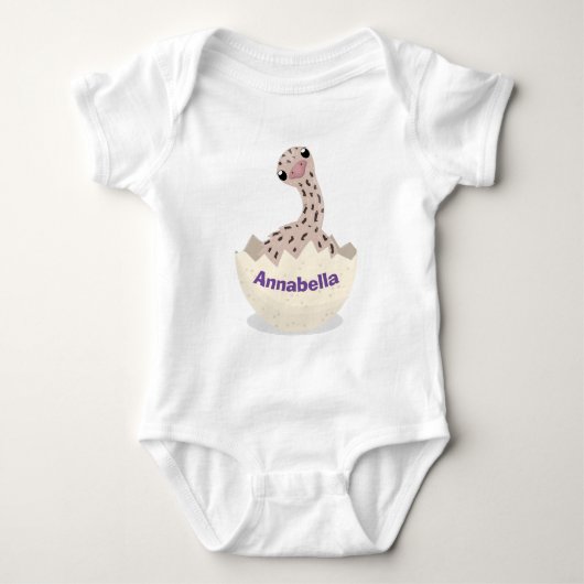 Cute hatching baby ostrich cartoon illustration romper (Voorkant)