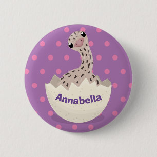 Cute hatching baby ostrich cartoon illustration ronde button 5,7 cm