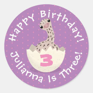 Cute hatching baby ostrich cartoon illustration ronde sticker