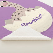 Cute hatching baby ostrich cartoon illustration sherpa deken (3/4)