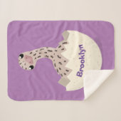 Cute hatching baby ostrich cartoon illustration sherpa deken (Voorkant (horizontaal))