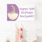 Cute hatching baby ostrich cartoon illustration spandoek (Insitu)