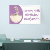 Cute hatching baby ostrich cartoon illustration spandoek (Beurs)