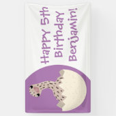 Cute hatching baby ostrich cartoon illustration spandoek (Verticaal)