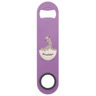Cute hatching baby ostrich cartoon illustration speed flessenopener