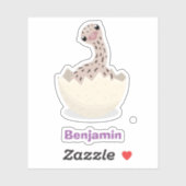 Cute hatching baby ostrich cartoon illustration sticker (Vel)