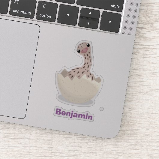 Cute hatching baby ostrich cartoon illustration sticker (Detail)