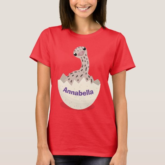 Cute hatching baby ostrich cartoon illustration t-shirt (Voorkant)