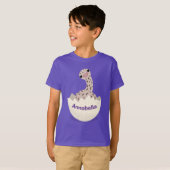 Cute hatching baby ostrich cartoon illustration t-shirt (Voorkant volledig)