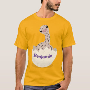 Cute hatching baby ostrich cartoon illustration t-shirt