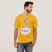 Cute hatching baby ostrich cartoon illustration t-shirt (Voorkant volledig)
