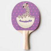 Cute hatching baby ostrich cartoon illustration tafeltennisbatje (Achterkant)