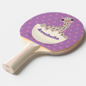 Cute hatching baby ostrich cartoon illustration tafeltennisbatje (Voorkant Gekanteld)