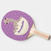 Cute hatching baby ostrich cartoon illustration tafeltennisbatje (Zijkant)