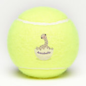 Cute hatching baby ostrich cartoon illustration tennisballen (Achterkant)